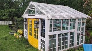 How to Build a Recycled Window Greenhouse IN 5 MINUTES [upl. by Mickey106]