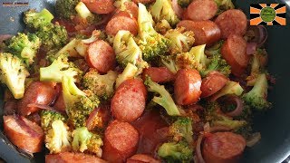 Smoked Sausage and Broccoli Skillet Recipe [upl. by Aplihs]