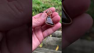 Bloodstone amp Smoky Quartz Pendant Copper Wire Wrap Crystal Protection Jewelry [upl. by Aritak]