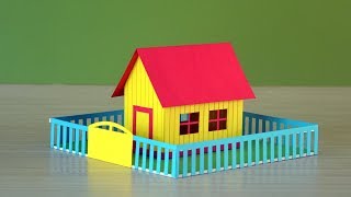 Simple amp easy making of a beautiful color paper house [upl. by Llerol]