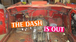 Triumph TR4 Tear Down 4  Dash Removal  Roundtail Restoration [upl. by Asseral439]