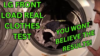 Real Clothes Test LG Front Load Washer Normal Cycle Warm Wash Turbo WM3770HWA [upl. by Anitak]