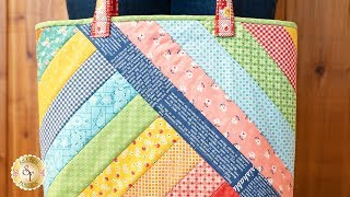 QuiltAsYouGo Alexandra Tote Bag  A Shabby Fabrics Tutorial [upl. by Lledniw]