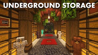 Minecraft  How to build an Underground Storage Room  Tutorial [upl. by Macguiness]