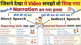 Narration in Hindi  Direct and Indirect Speech in English  Narration ChangeRules [upl. by Nadia]