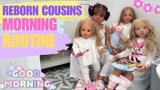 Reborn Doll ROLEPLAY Routine with FOUR Dolls 🥣🥛🪥 Morning Routine reborn roleplay dolls [upl. by Esital95]