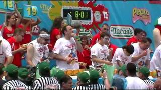 2011 Nathans Hot Dog Eating Contest p1 [upl. by Enaitsirk]