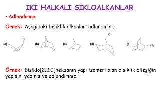 ORGANİK KİMYA  İki Halkalı Sikloalkanlar [upl. by Reidid]