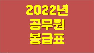 공무원 월급 얼마나 받나 2022년 공무원 봉급표 공개 [upl. by Fein57]