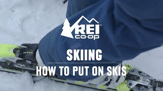 How to Put on Skis  REI [upl. by Dacia]