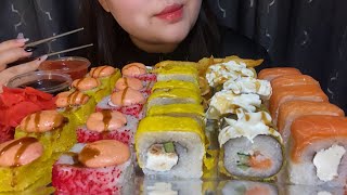 MUKBANG SUSHIROLLS🍣 no talking ASMR [upl. by Fidelas137]