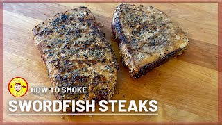 Smoked SWORDFISH Steaks on the Po Man Grill [upl. by Ellen]