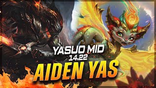 AIDENYASUO  Yasuo vs Smolder MID Patch 1422  Yasuo Gameplay [upl. by Shiller]