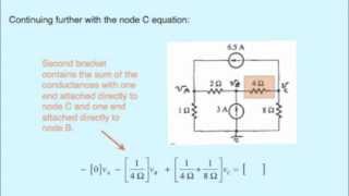 ECE 201 Lesson 9 How to write node voltage equations by inspection [upl. by Kazimir]