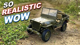 HUGE SCALE 4X4 Army Jeep RC Car Crawler  Rochobby 16 1941 MB  TheRcSaylors [upl. by Kamila300]