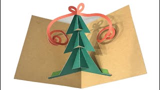 Christmas Tree Pop up Card Instructions [upl. by Gnex]