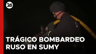 GUERRA EN UCRANIA  Un bombardeo ruso en Sumy causó al menos 4 muertes [upl. by Ecirtnom672]