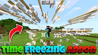 Minecraft But You Can Freeze Time Mod Download  Time Stop Addon Minecrat pe [upl. by Aikas]