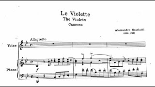 Le Violette A Scarlatti  Bb Major Slower Tempo Piano Accompaniment [upl. by Akeimat]