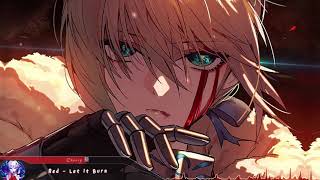 Nightcore  Let It Burn RED  Lyrics [upl. by Jeffy]