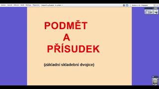 Český jazyk  6 ročník podmět a přísudek [upl. by Oivatco]