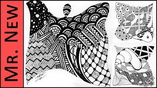 How to Zendoodle a Tile  Step By Step Zentangle Tutorial [upl. by Ateloiv]