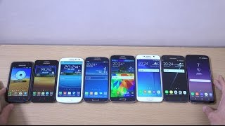 Samsung Galaxy S8 vs S7 vs S6 vs S5 vs S4 vs S3 vs S2 vs S1  Speed Test [upl. by Ardnauqal]