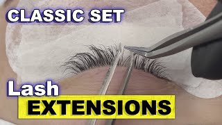 CLASSIC LASH EXTENSIONS lash tutorial complete process from start to finish [upl. by Selassie]