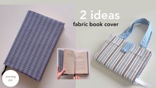 2 ideas amazing fabric book cover easy stepbystep tutorial [upl. by Detta264]