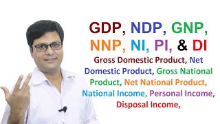 GDP NDP GNP NNP NI PI and DI Hindi [upl. by Eledoya]