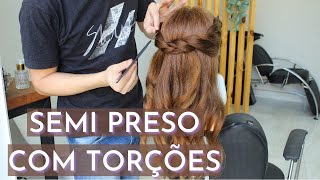 Penteado Semi Preso  JESSICA CAROLINEHAIR [upl. by Booma]