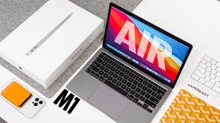 Macbook Air M1 UNBOXING and REVIEW  2020 [upl. by Ahtreb821]