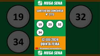 Resultado do Sorteio da Mega Sena Concurso Nº 2773 shorts resultadosloteriasdasorte [upl. by Anail816]