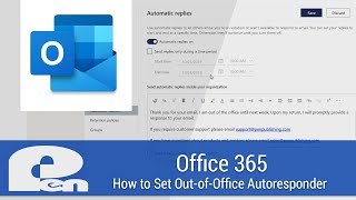 How to Set OutofOffice Autoresponder in Outlook  Office 365 [upl. by Arihday]