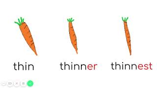 thin thinner thinnest lesson video [upl. by Eldwen]