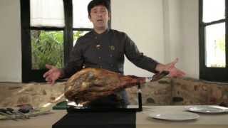 How to slice a Cinco Jotas Iberico Ham [upl. by Shepperd102]