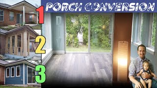 Porch To Sunroom DIY Build Start to Finish Demonstration [upl. by Carr]