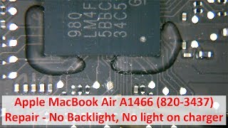 MacBook Air No Backlight No Light On Charger Repair  8203437 A1466 [upl. by Dyanne302]