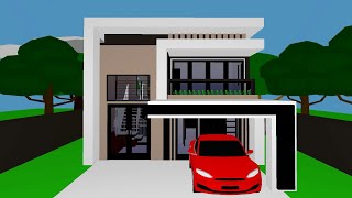 Floor Plan Creator  7x10m Double Storey Modern House Tutorial [upl. by Vine490]