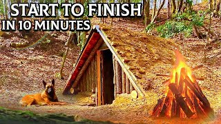 DUGOUT shelter build from START TO FINISH Off grid living Bushcraft 2021 [upl. by Leavelle]