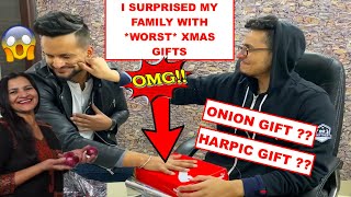 SURPRISING my family with WORST Christmas GIFTS ever  GONE WRONG [upl. by Presley]