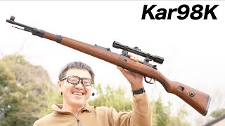 ARES Kar98k museum grade リアルウッド ZF39 スコープセット エアコッキング エアガンレビュー [upl. by Broddie]