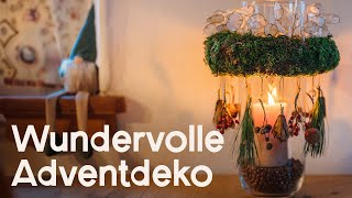 DIY Adventliches Windlicht mit Mooskranz und Naturmaterialien für gemütliche Winterabende 😍 [upl. by Garek679]