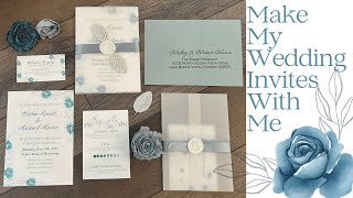 Save 500 on your wedding invitations DIY Dusty Blue Wedding Invites Canva Cricut amp Wax Stamps [upl. by Stander]