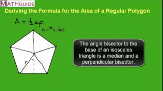 Area Formula for Regular Polygons Derivation [upl. by Nnaynaffit]