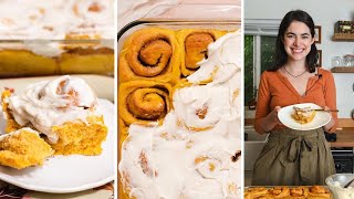 How to Make Pumpkin Cinnamon Rolls with Buttercream Frosting  no knead [upl. by Annuahs]