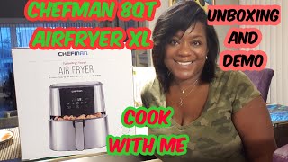 Chefman Turbofry Touch 8 qt XL Air fryer Unboxing and Demo  RIBS MEATLOAF FRIES AND CHICKEN [upl. by Clive]