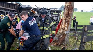 8 dead 38 injured when bus pickup collide on SR 40 in Marion County [upl. by Ledeen]