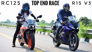 Yamaha R15 V3 VS KTM RC125 Race  Top End [upl. by Elisee]