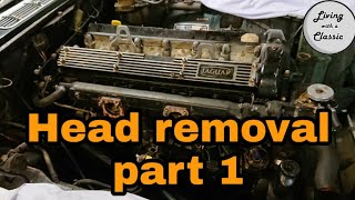 Cylinder Head Removal Jaguar XJ6 Part 1 [upl. by Atikram]